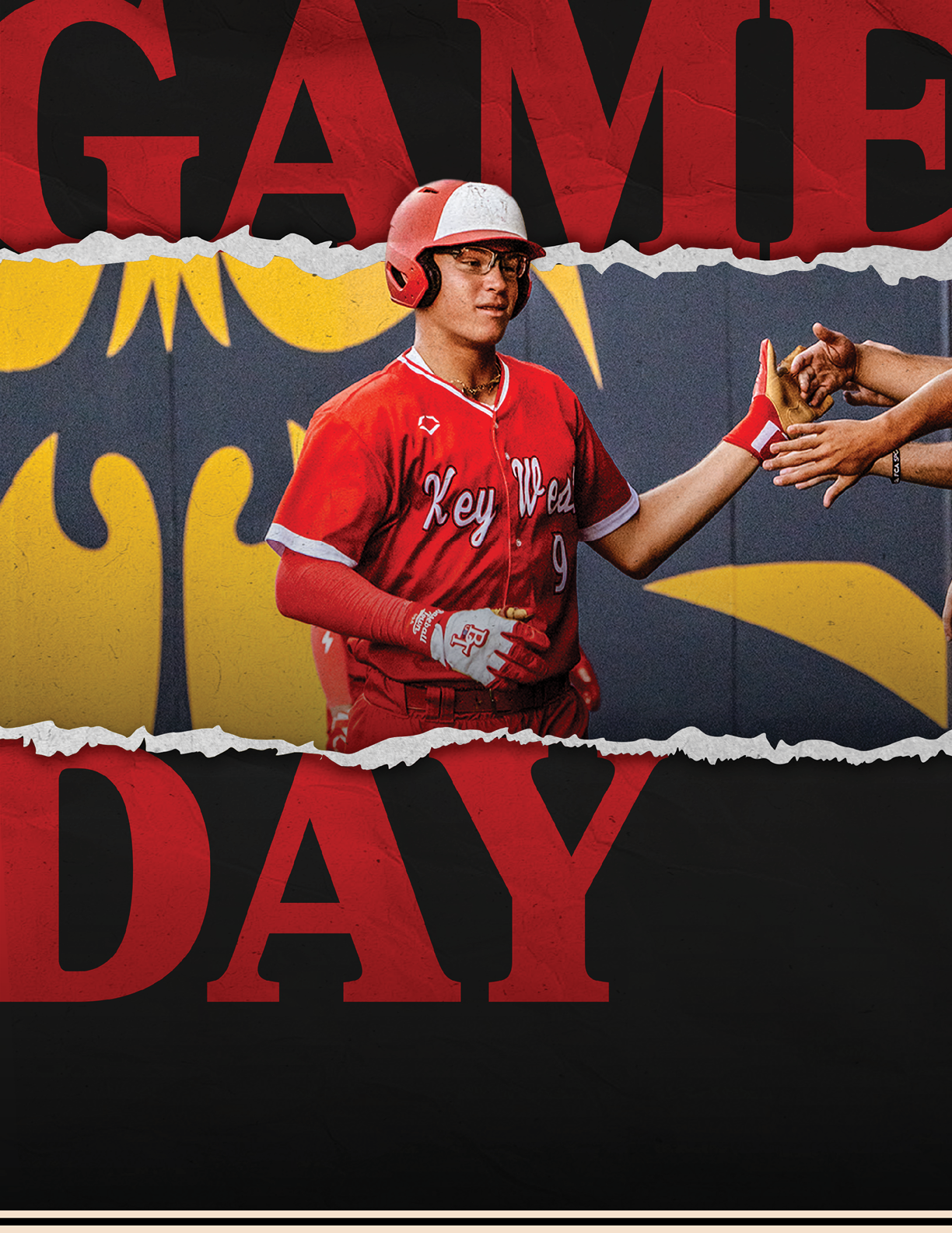 A baseball player in a red jersey swinging a bat. Description generated by AI