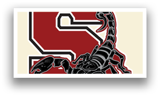 A black and red scorpion with a red S on its back. Description generated by AI