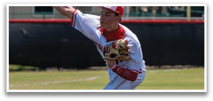 A baseball player in a red and white uniform is throwing a ball. Description generated by AI
