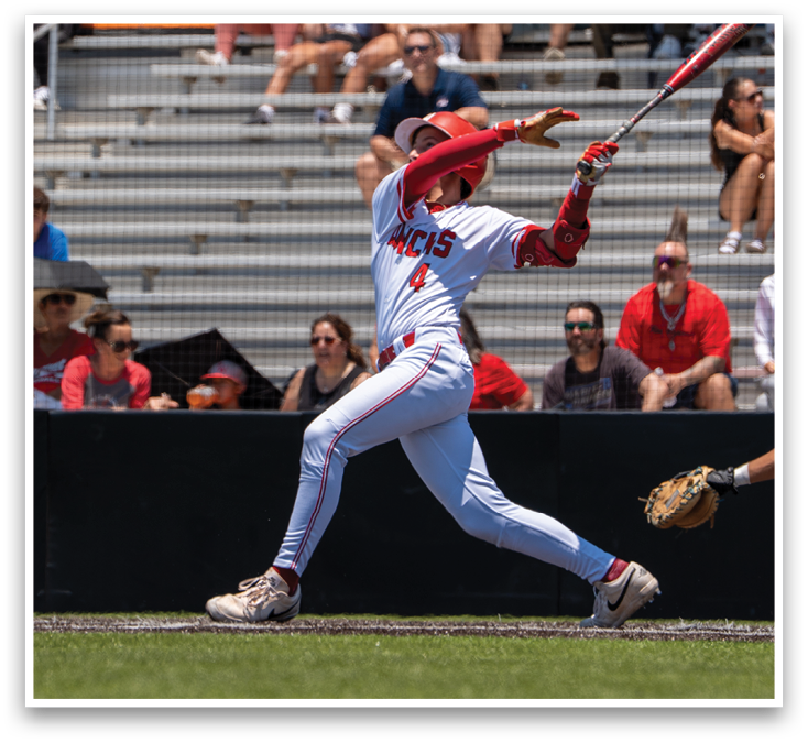 A baseball player is swinging a bat. Description generated by AI