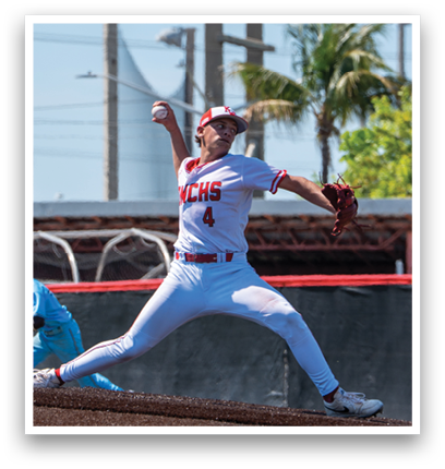 A baseball player in a white uniform with the number 4 on the back of it is throwing a ball. Description generated by AI