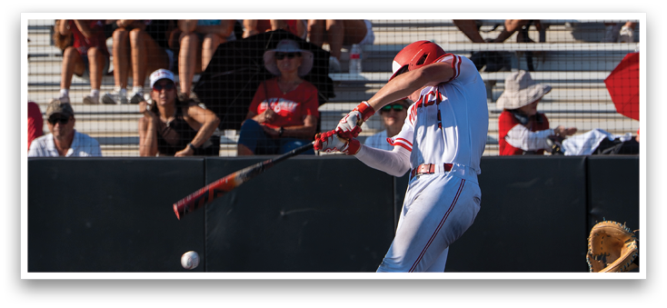 A baseball player swinging a bat. Description generated by AI