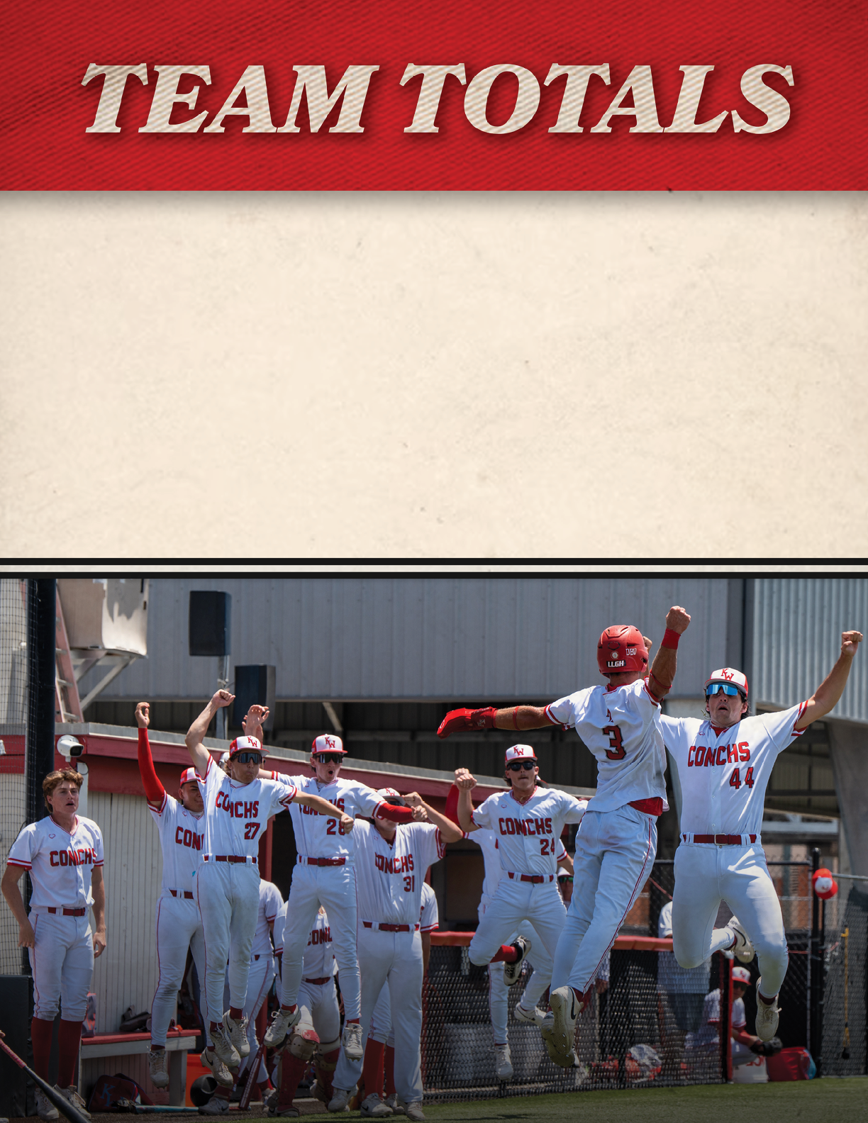 A group of people wearing red and white uniforms are jumping in the air. Description generated by AI