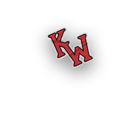 A collection of logos and symbols, including a KW logo, a red and white baseball glove, a red and white baseball, and a red and white baseball bat. AI generated content