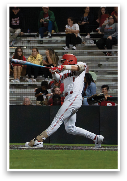 A baseball player is swinging a bat on a field, with a crowd of people watching from the stands. AI generated content