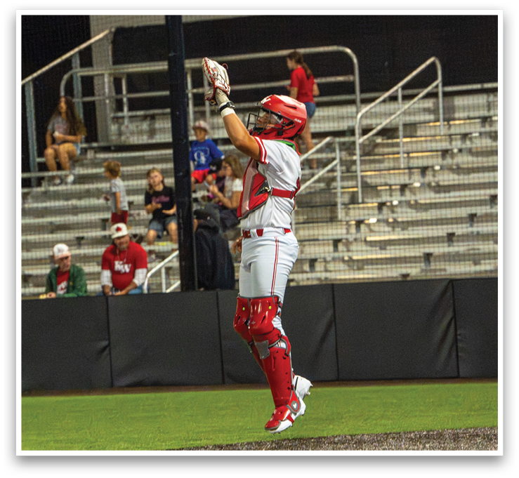 A baseball player is jumping in the air to catch a ball. AI generated content