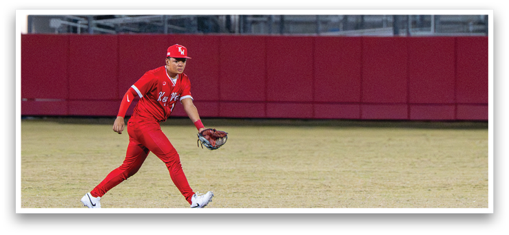 A baseball player in a red uniform is running towards a base. AI generated content
