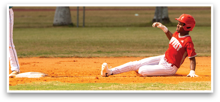 A baseball player slides into home base, while another player stands nearby. AI generated content