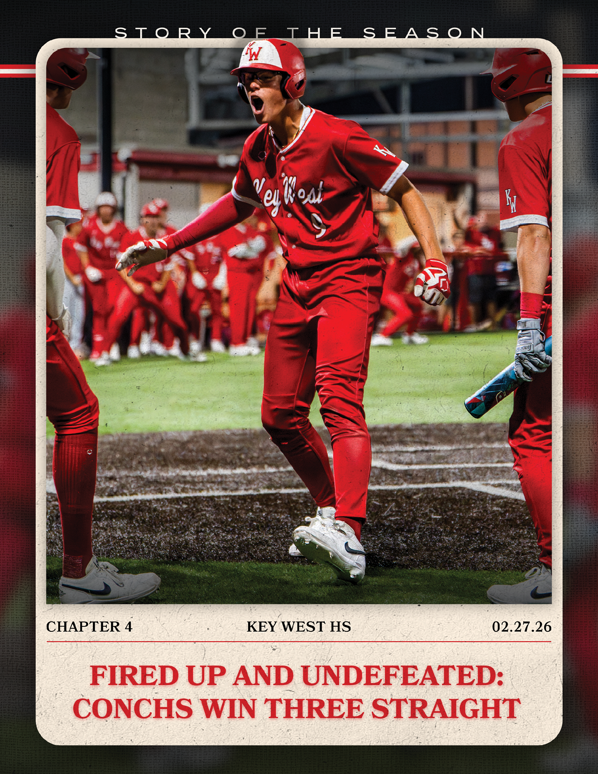 A baseball player celebrating a win. AI generated content