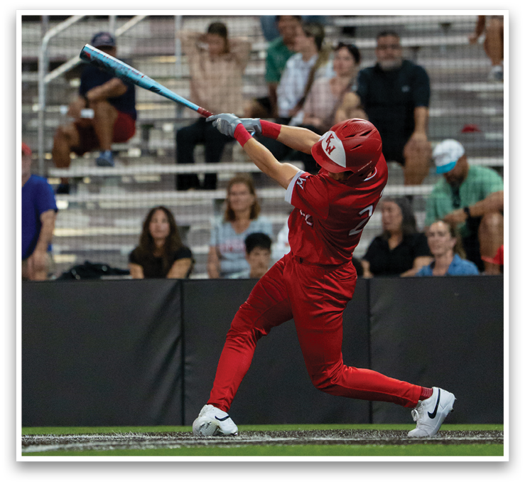 A baseball player is swinging a bat at a ball during a game. AI generated content