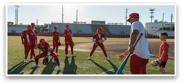 A group of baseball players are practicing on a field. AI generated content
