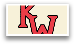 A red and white letter W is displayed on a black background. AI generated content