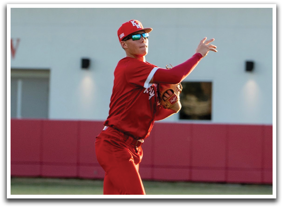 A baseball player in a red uniform is throwing a ball. AI generated content