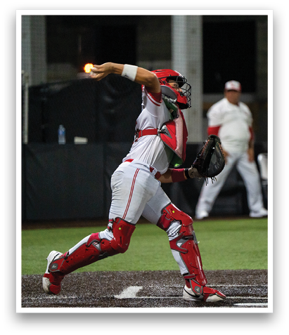 A baseball player is swinging a bat, with a catcher and an umpire behind him. AI generated content