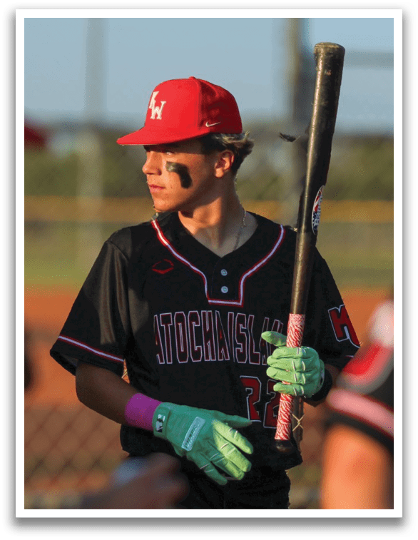 A baseball player wearing a red hat and a black jersey holding a bat. AI generated content