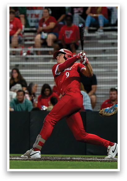 A baseball player is swinging a bat, attempting to hit a ball. AI generated content