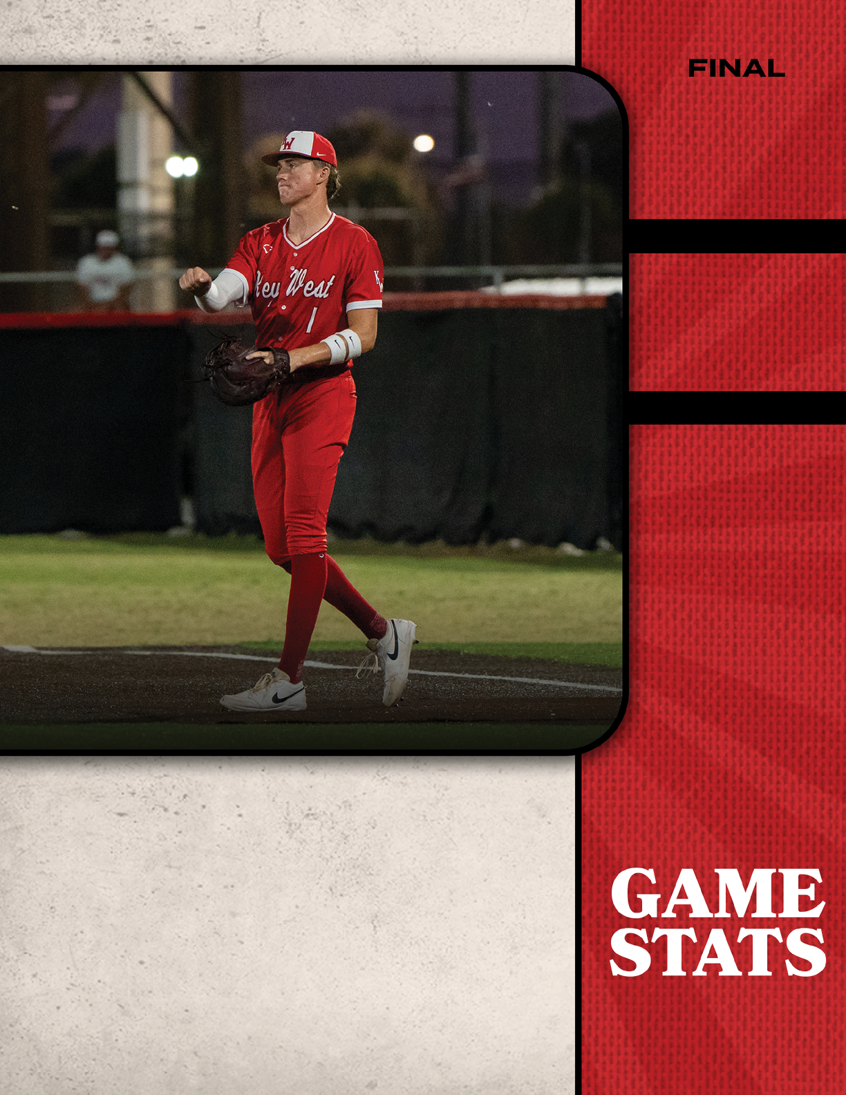 A baseball player in a red jersey and white pants is standing on the field. AI generated content