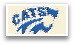A blue and white logo for the Cats sports team. AI generated content