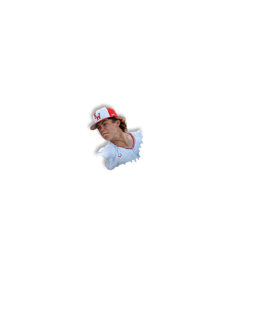 A person wearing a red and white hat is in the center of the image. AI generated content