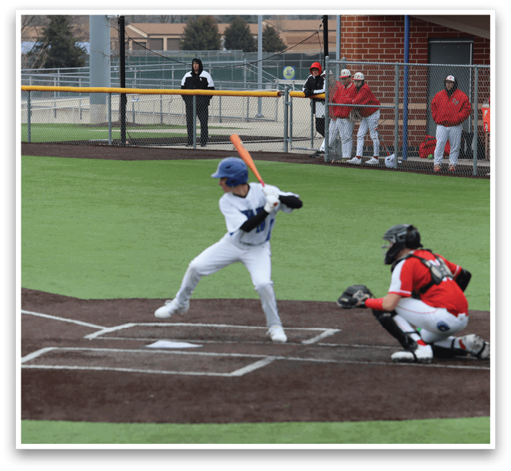 A baseball player is swinging a bat at a ball during a game. AI generated content