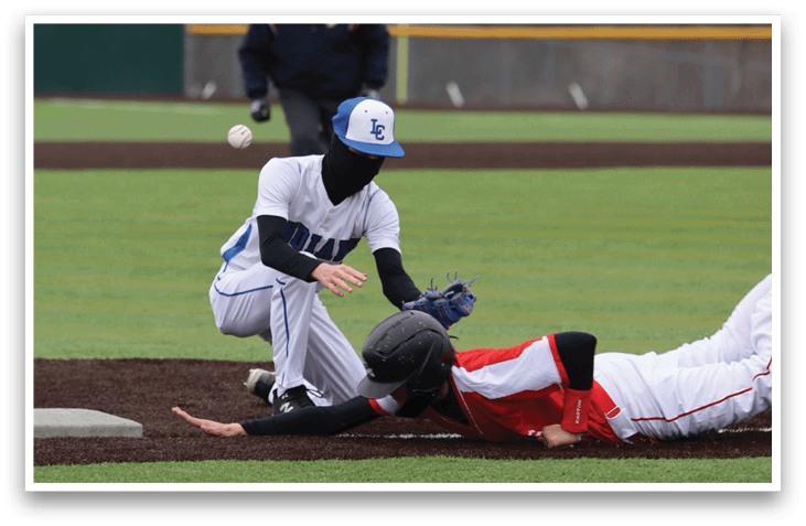 A baseball player slides into home plate, while another player attempts to tag him out. AI generated content