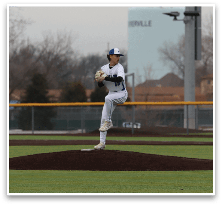 A baseball player is throwing a ball on a field. AI generated content
