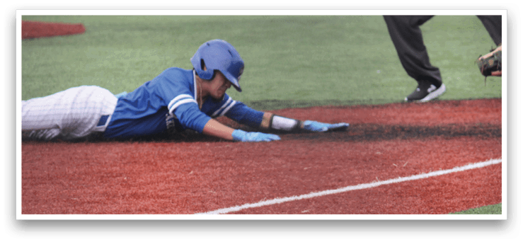 A baseball player slides into home plate, trying to beat the catcher's throw. AI generated content