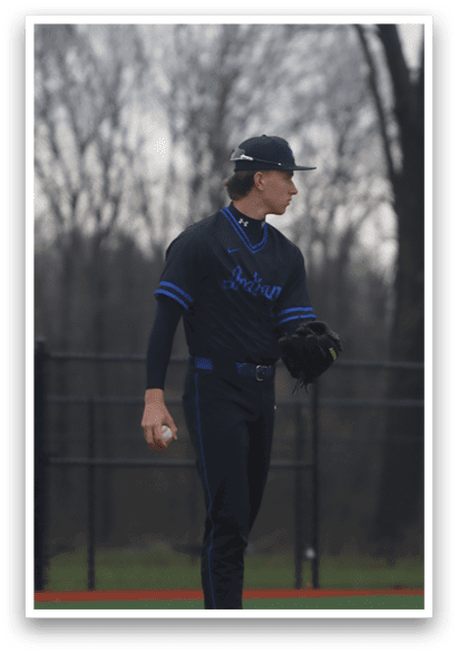 Two men standing on a baseball field, one holding a baseball glove. AI generated content
