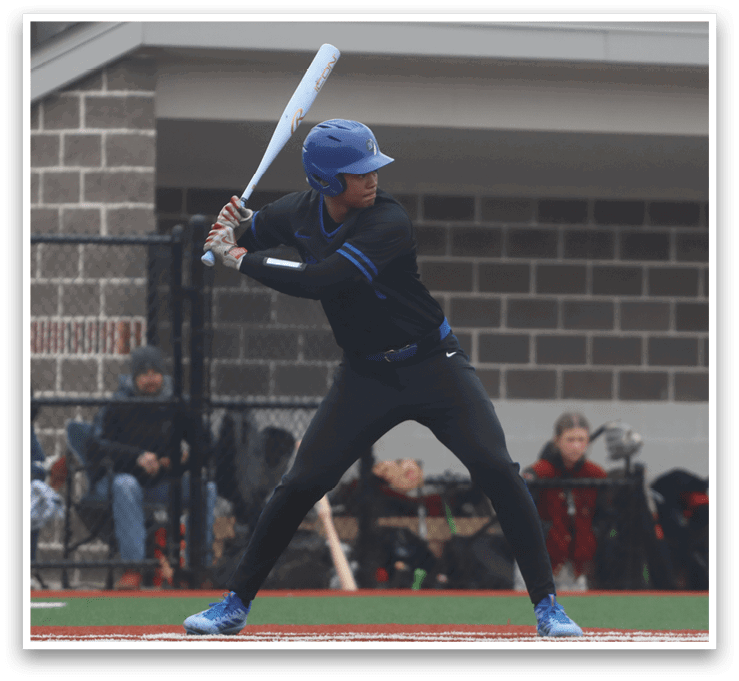 A baseball player in a black shirt and blue helmet is swinging a bat at a ball. AI generated content
