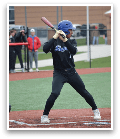 A baseball player in a black shirt and blue helmet is swinging a bat at a ball. AI generated content