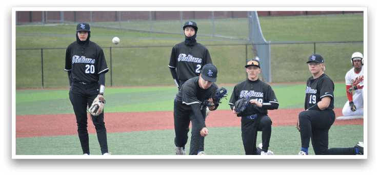 A baseball player in a black jersey is pitching a ball on a field. There are three other players in the background, one of whom is wearing a baseball glove. AI generated content
