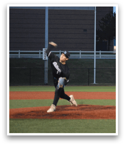A baseball player in a black shirt and white shoes is pitching a ball on a field. AI generated content