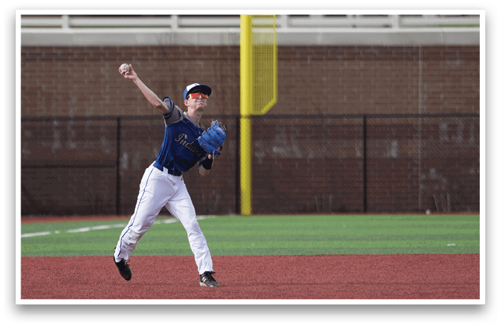 A baseball player in a blue uniform is throwing a ball. AI generated content
