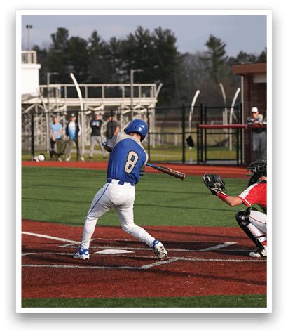 A baseball player is swinging a bat at a ball during a game. AI generated content