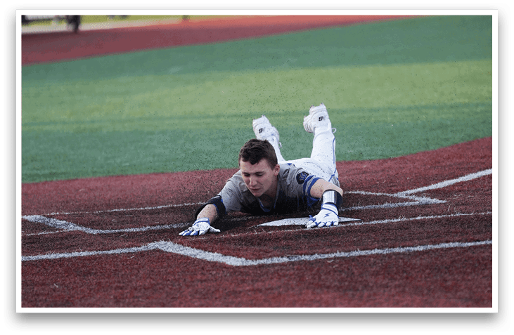 A baseball player slides into home plate, trying to score a run. AI generated content