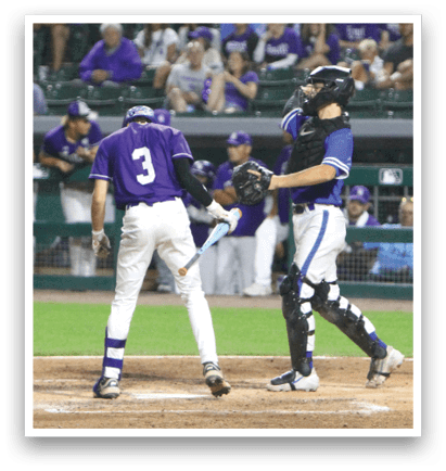A baseball player slides into a base. Description generated by AI
