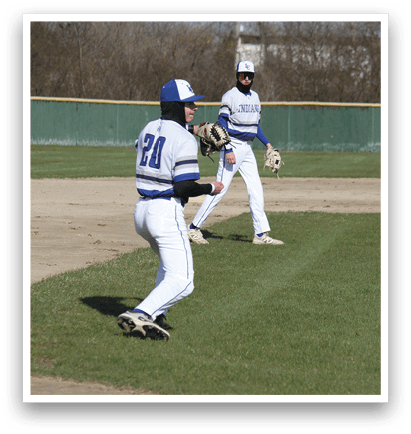A baseball player is running towards home plate while another player is holding a baseball glove. AI generated content