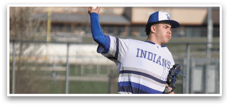 A baseball player in a blue and white striped uniform is in the process of throwing a ball. AI generated content