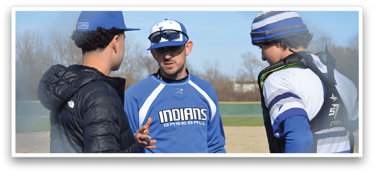 Three men wearing baseball uniforms are standing on a field, engaged in conversation. AI generated content