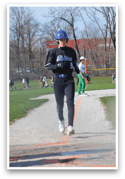 A person wearing a blue helmet and black uniform is walking on a dirt road. AI generated content