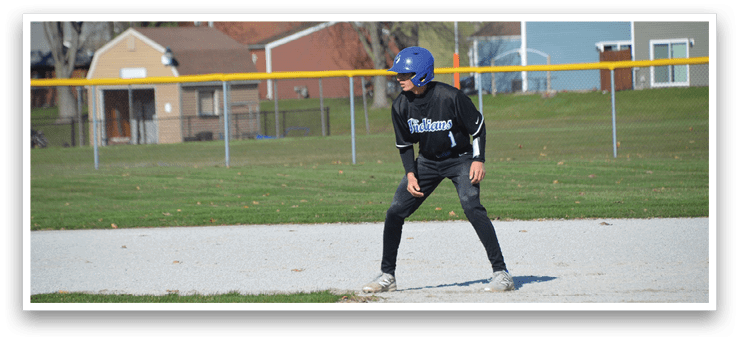 A baseball player in a blue helmet and black uniform is standing on a baseball field. AI generated content
