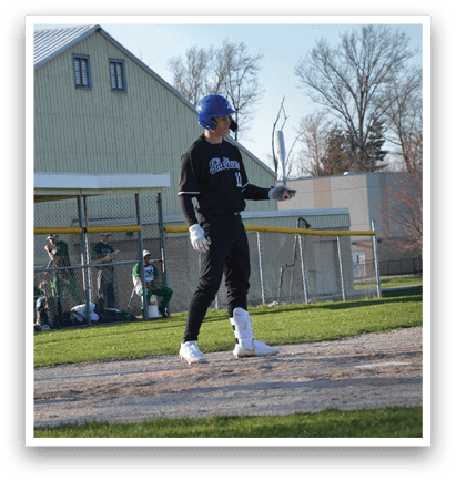 A person wearing a black shirt and blue hat is walking on a baseball field. AI generated content