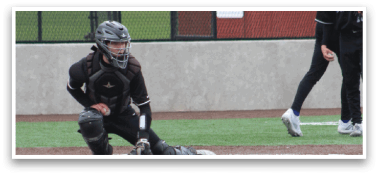 A baseball player is in the catcher's position, ready to catch the ball. AI generated content
