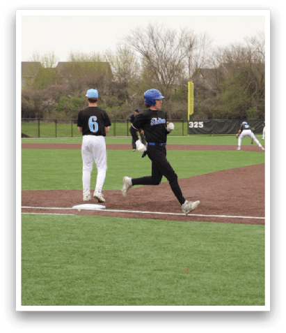 A baseball player is running towards home plate, trying to score a run. AI generated content