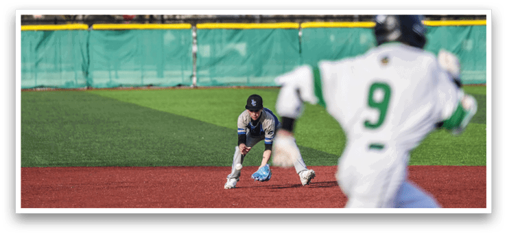 A baseball player is running towards a base while another player is sliding into it. AI generated content