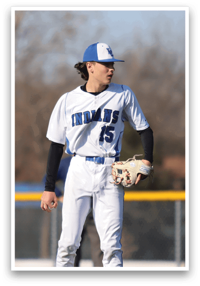 A baseball player stands on a field, holding a mitt and a ball. AI generated content