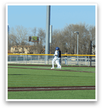 A baseball player is standing in the outfield, wearing a white uniform. AI generated content