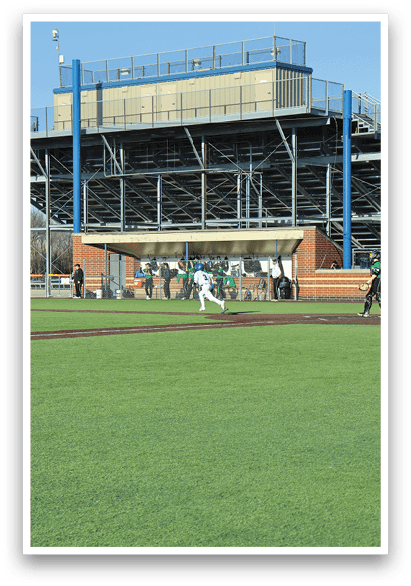 A baseball game is taking place on a field with a group of people playing. AI generated content