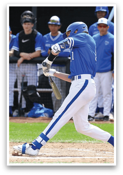 A baseball player is swinging a bat at a ball, with several other players watching from the sidelines. AI generated content