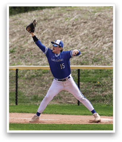 A baseball player in a blue uniform is throwing a ball. AI generated content